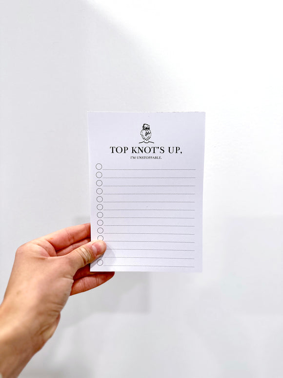 Top Knot's Up Notepad