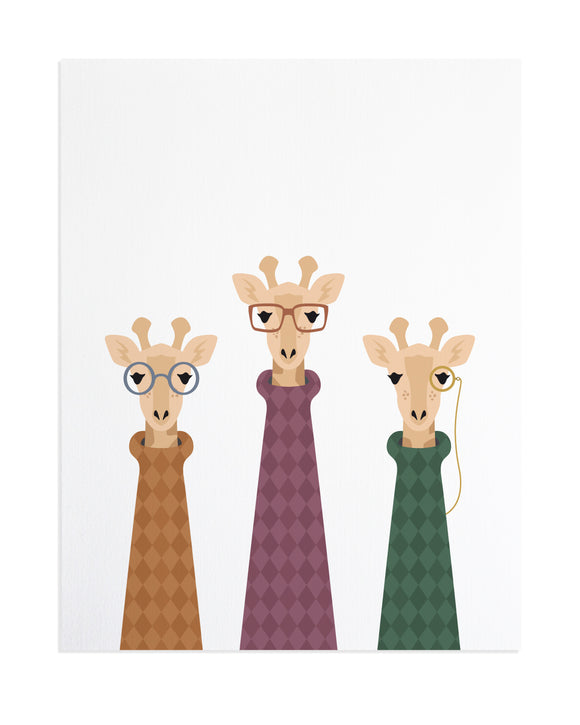 Giraffes in Turtleneck Sweaters Print