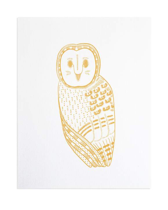 Yellow Owl Print