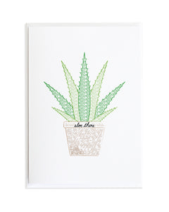 Aloe Plant Hello There Greeting Card by Anne Green Design
