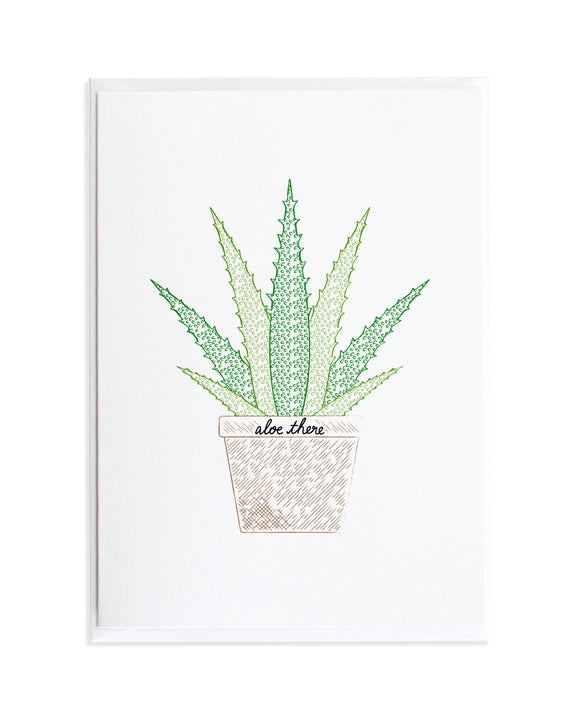 Aloe Plant Hello There Greeting Card by Anne Green Design