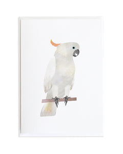 Watercolor Cockatoo Bird Greeting Card by Anne Green Design