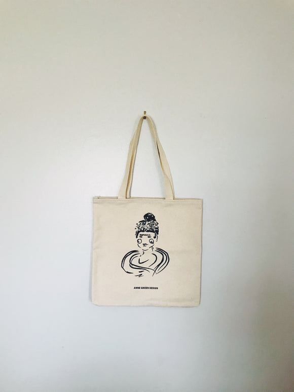 Frida Kahlo Market Canvas Tote