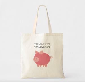 To Market To Market Pig Canvas Tote