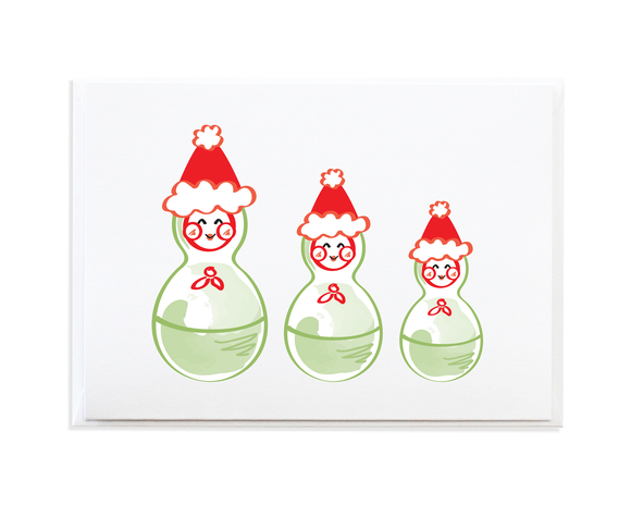 Matryoshka Nesting Dolls Christmas Card