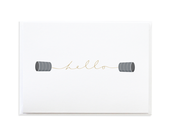 Hello Telephone Cans Greeting Card