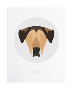 Hound Dog Custom Pet Portrait by Anne Green Design