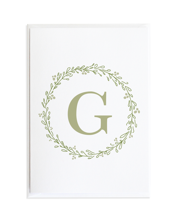Monogram Wreath Card Set