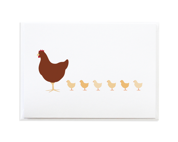 Mother Hen and Chicks Card