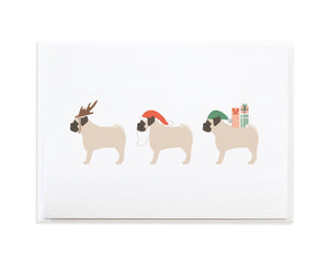 Festive Pugs Christmas Holiday Card