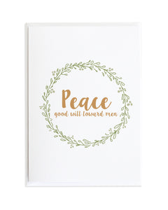 Peace Good Will Christmas Card