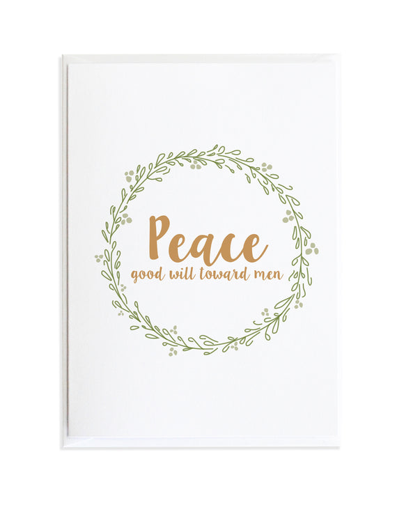 Peace Good Will Christmas Card