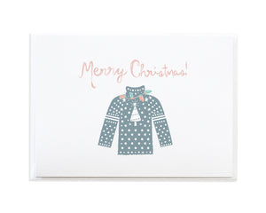 Blue Christmas Sweater Holiday Card