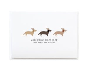 Dachsher Reindeer Dachshund Christmas Card