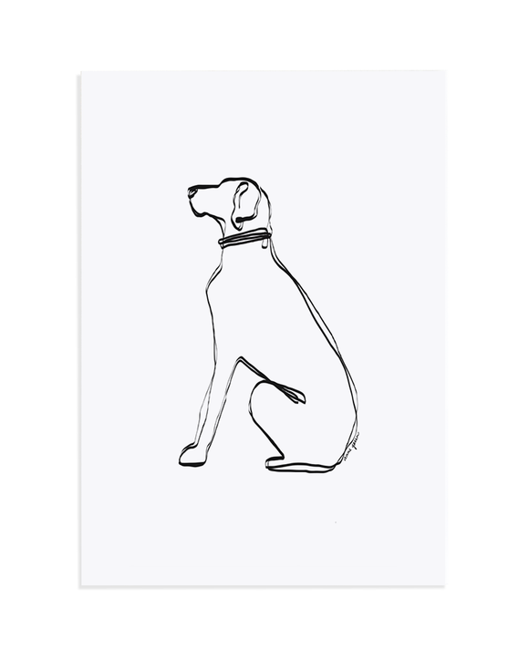 Custom Good Boy/Girl Dog Line Drawing Print