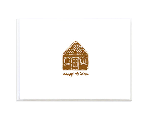 Happy Holidays Gingerbread House Holiday Card